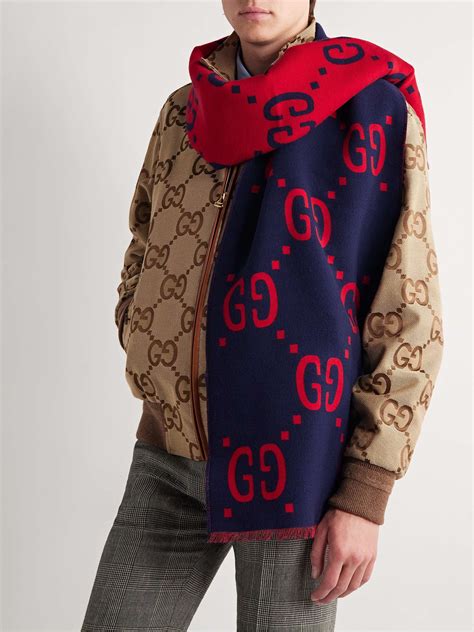 gucci jacquard wool scarf